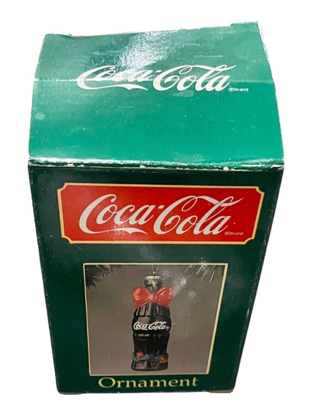Coca Cola Bottle 1990 Christmas Ornament Willitts Galleries with Box